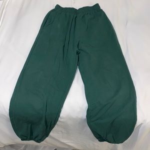 Green sweat pants